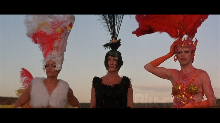 Guy Pearce and Hugo Weaving in drag in a scene from the film 'The