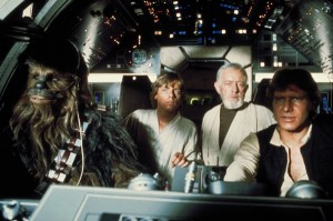 Star Wars movie image Han, Chewie Luke