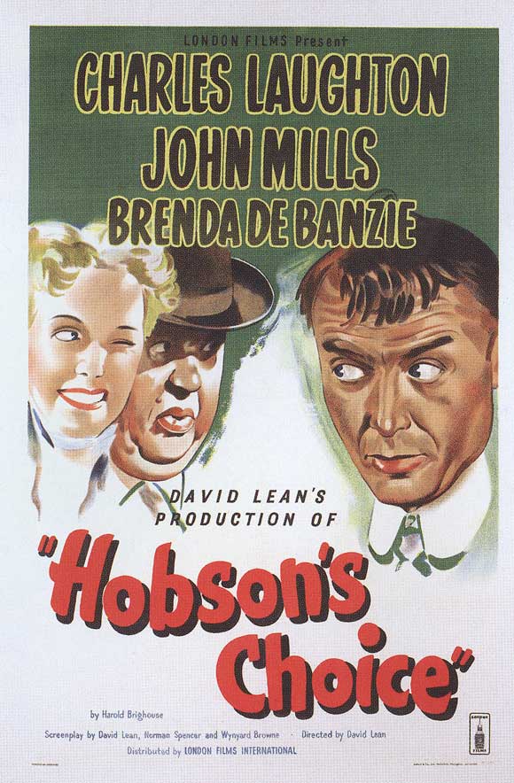 Hobson’s Choice ***** (1954, Charles Laughton, John Mills, Brenda de