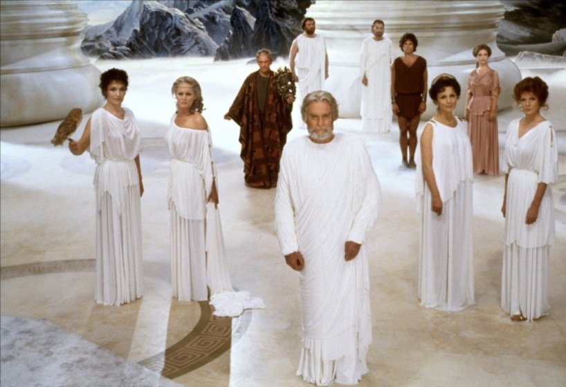 Harry Hamlin as Perseus, Maggie Smith as Thetis, Burgess Meredith