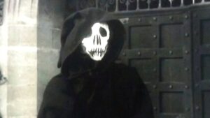 The mysterious hooded skeleton Glennye Phantom.