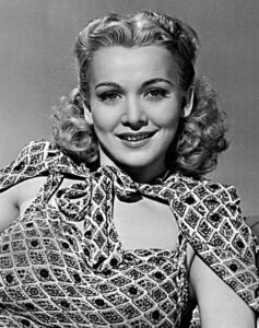 American actress and singer Carole Landis (born Frances Lillian Mary Ridste; January 1, 1919 – July 5, 1948).