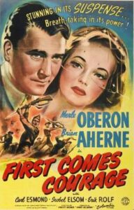 Poster for the 1943 war film First Comes Courage.